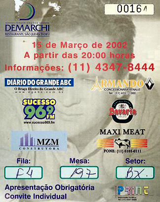 ingresso de show de Leonardo