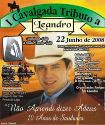 cartaz de divulgao da 1 Cavalgada Tributo a Leandro (22.06.2008)